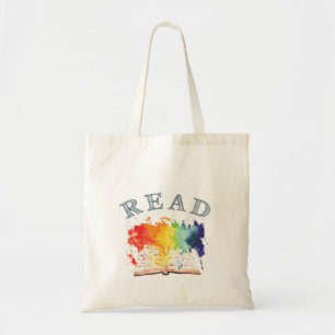 Lisez le sac fourre-tout à aquarelle d'arc-en-ciel