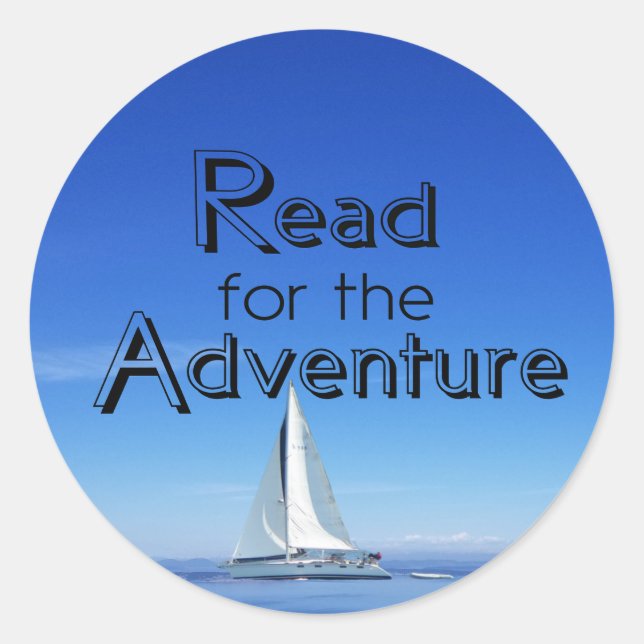 Lisez pour Adventure Sailboat & Ocean Sticker (Devant)