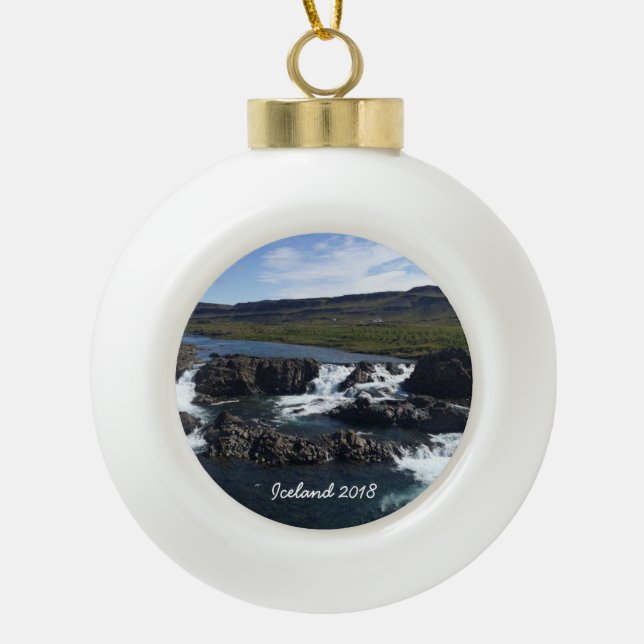 L'Islande - ornement en céramique de boule (Devant)
