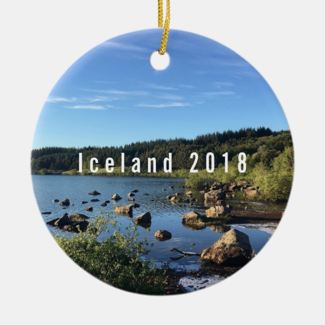 L'Islande - ornement en céramique personnalisé (Devant)