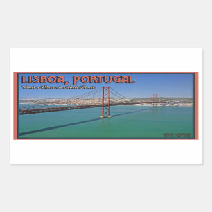 Lissabon - 25. von April-Brücke Rechteckiger Aufkleber