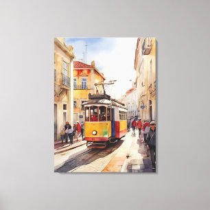 Lissabon Aquarellkunst Leinwanddruck