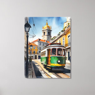 Lissabon Aquarellkunst Leinwanddruck