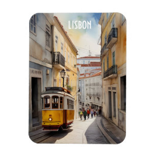 Lissabon Aquarellkunst Magnet