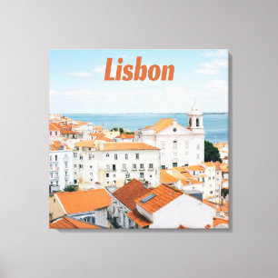 Lissabon Atlantische Strände Rote Dächer Leinwanddruck