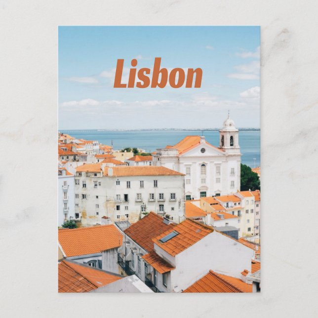 Lissabon Atlantische Strände Rote Dächer Postkarte (Vorderseite)