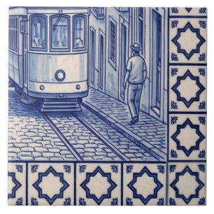 Lissabon Azulejo-Wandfliese 6 von 6 unten rechts Fliese
