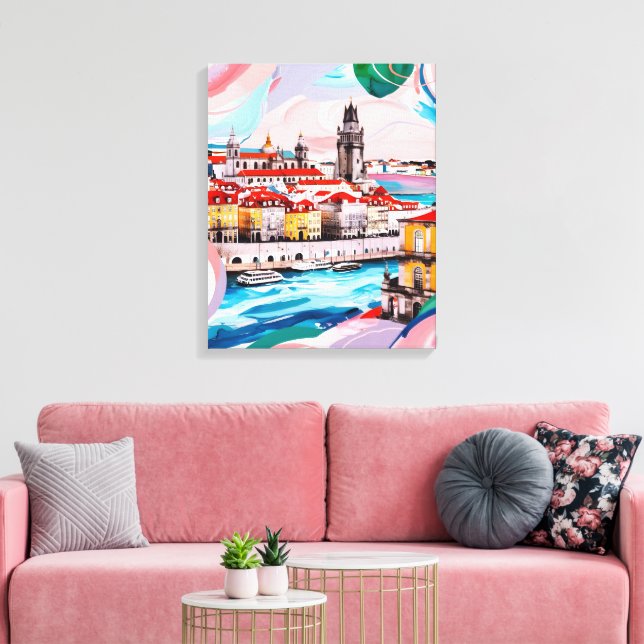 Lissabon-Farben Leinwanddruck (Insitu (Wohnzimmer))