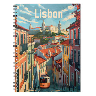 Lissabon-Farben: Straßenbahnhaltestellen in charma Notizblock