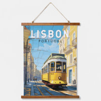 Lissabon Gelbe Straßenbahn Vintag