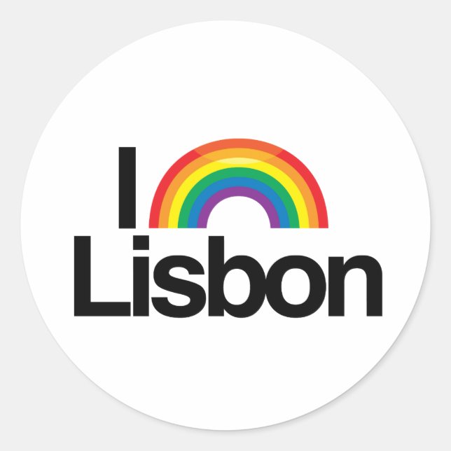 LISSABON - I LIEBE PRIDE -.pnng Runder Aufkleber (Vorderseite)