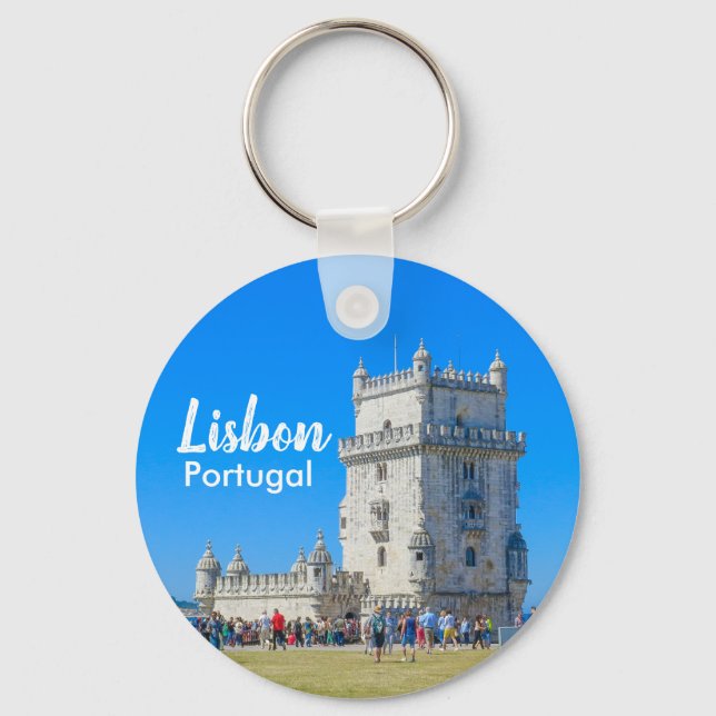Lissabon in Portugal Belem Tower Souvenir Schlüsselanhänger (Vorderseite)