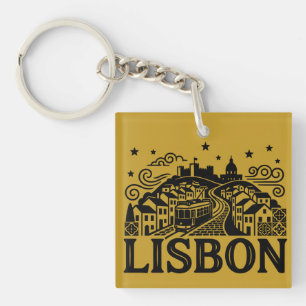 Lissabon Lisboa Portugal Minimalistische Reise Schlüsselanhänger