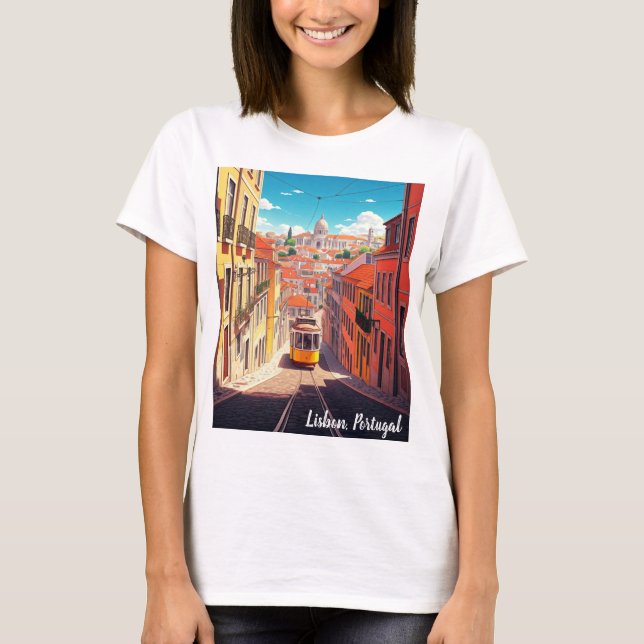 Lissabon Portugal Anime Style T - Shirt (Vorderseite)