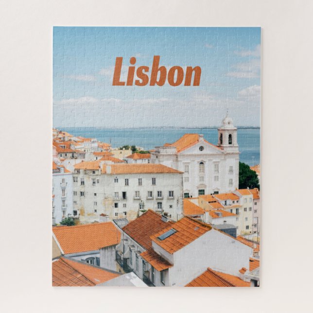 Lissabon Portugal Atlantische Strände Rote Dächer (Vertikal)