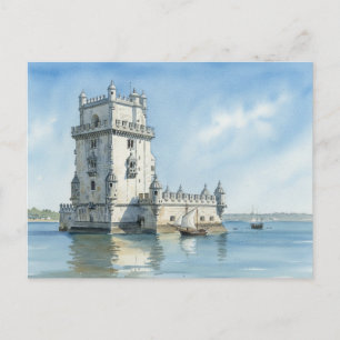Lissabon  Portugal  Belém-Turm Reise Postkarte