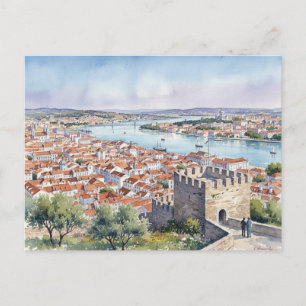 Lissabon  Portugal Burg Aussichtspunkt Reise Postkarte