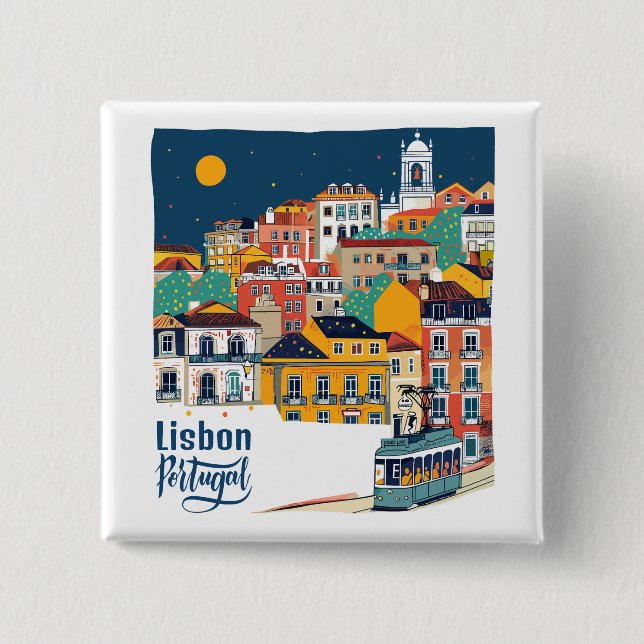Lissabon Portugal Button (Vorderseite)