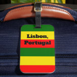Lissabon, Portugal - Flaggenstreifen Gepäckanhänger<br><div class="desc">Lissabon,  Portugal farbenfrohe Streifen mit den grünen,  gelben und roten ihrer Flagge. Kunden können die Größe der Streifen ändern und/oder Text hinzufügen. Von celeste@khoncepts.com #lisbonportugal</div>