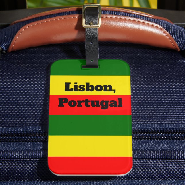Lissabon, Portugal - Flaggenstreifen Gepäckanhänger (Vorderseite Insitu 2)
