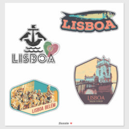 Lissabon-Portugal-Illustrationspackung Aufkleber