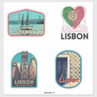 Lissabon-Portugal-Illustrationspackung Aufkleber