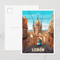 Lissabon Portugal Kunst-Jahrgang Reise Illustratio