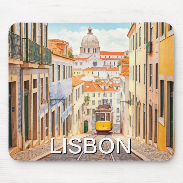 Lissabon Portugal Pantheon Alfama Wassercolor Mousepad (Vorne)
