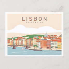 Lissabon Portugal Pastelltadel Reisedesign Postkarte