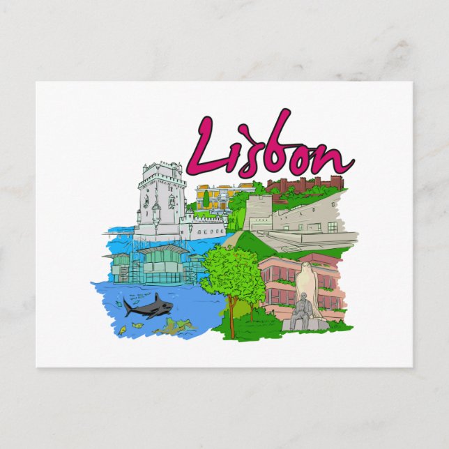 Lissabon - Portugal.png Postkarte (Vorderseite)