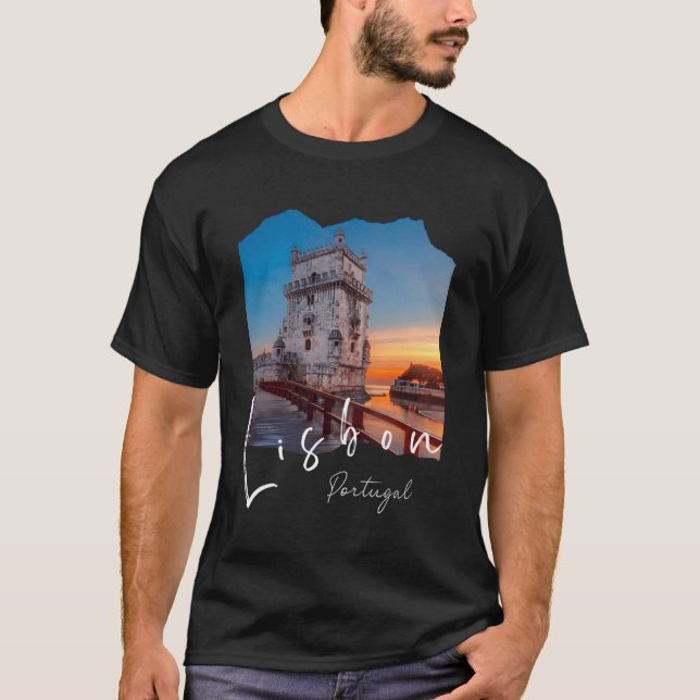 Lissabon Portugal Portugal Belem Tower Lisboa T-Shirt (Vorderseite)