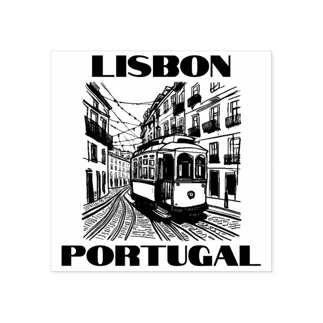 Lissabon Portugal - Reise Gummistempel (Prägung)