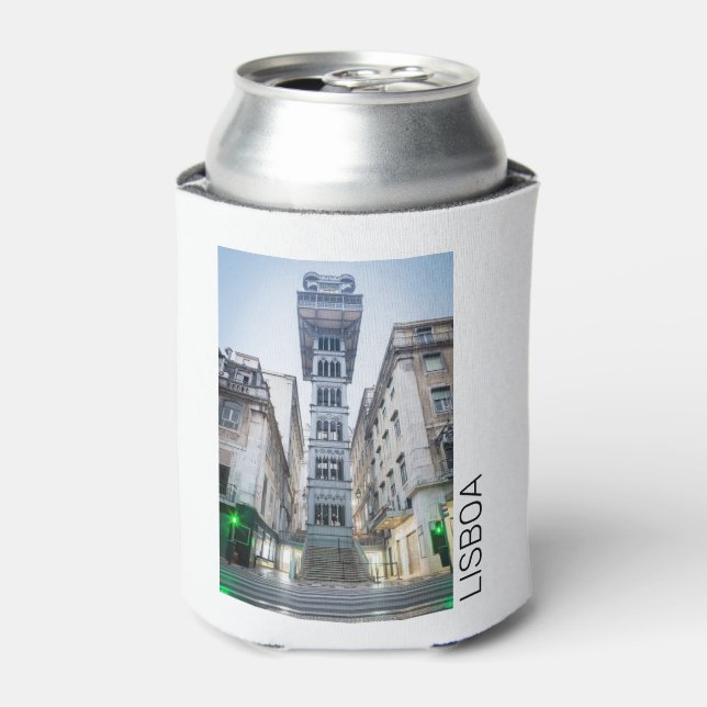 Lissabon Portugal Retro-Aufzug Holiday Souvenir Dosenkühler (Kanne Vorderseite)