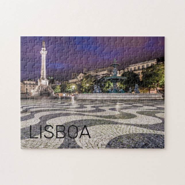 Lissabon Portugal Rossio Square Holiday Souvenir (Horizontal)