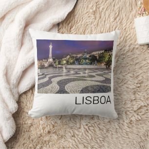 Lissabon Portugal Rossio Square Holiday Souvenir Kissen