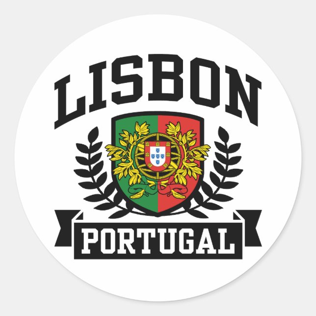 Lissabon Portugal Runder Aufkleber (Vorderseite)