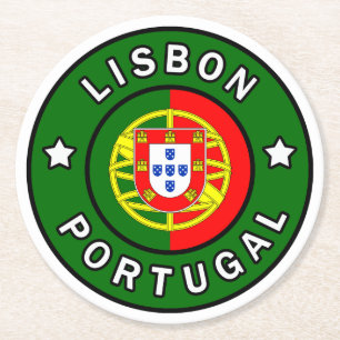 Lissabon Portugal Runder Pappuntersetzer