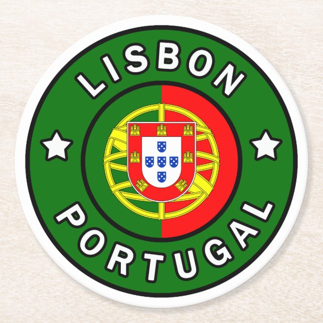 Lissabon Portugal Runder Pappuntersetzer (Vorderseite)