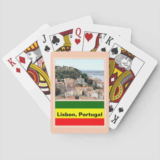 Lissabon, Portugal - Skyline Spielkarten (Rückseite)