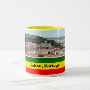 Lissabon, Portugal - Skyline Zweifarbige Tasse