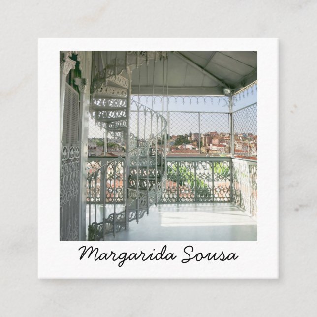 Lissabon Portugal Stadt Europa Foto Tourismus Quadratische Visitenkarte (Vorderseite)