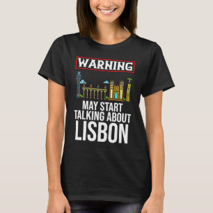 Lissabon Portugal Stadt Skyline Karte Reise T-Shirt