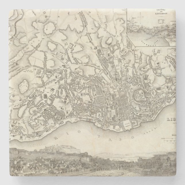 Lissabon, Portugal Steinuntersetzer (Vorderseite)
