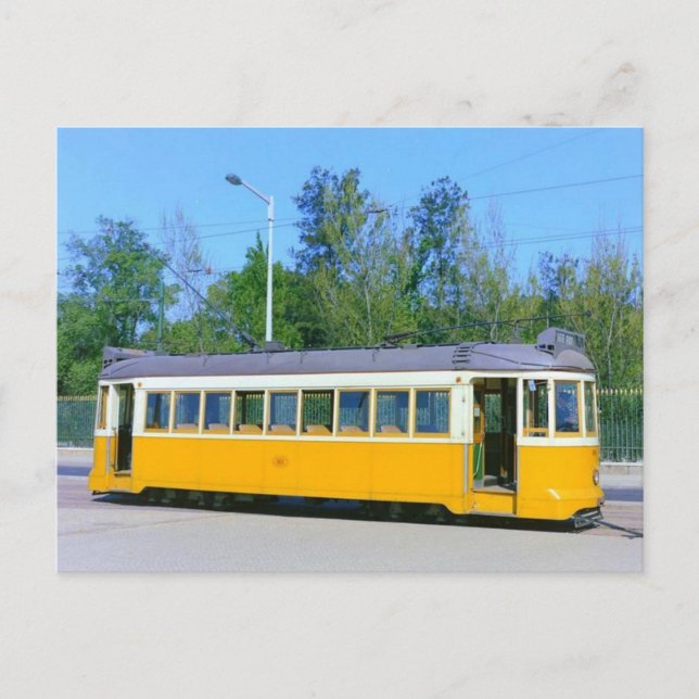 Lissabon Portugal Straßenbahn 1964 Postkarte (Vorderseite)