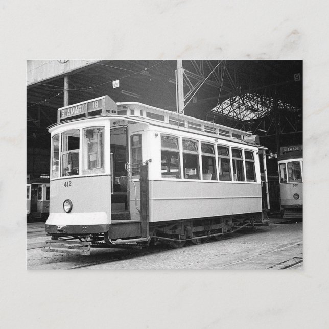 Lissabon Portugal Straßenbahn 1969 Postkarte (Vorderseite)