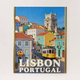 Lissabon Portugal Straßenbahn und Azulejos