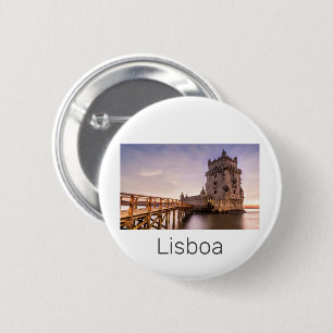 Lissabon Portugal Torre de Belém Sunset Holiday Button