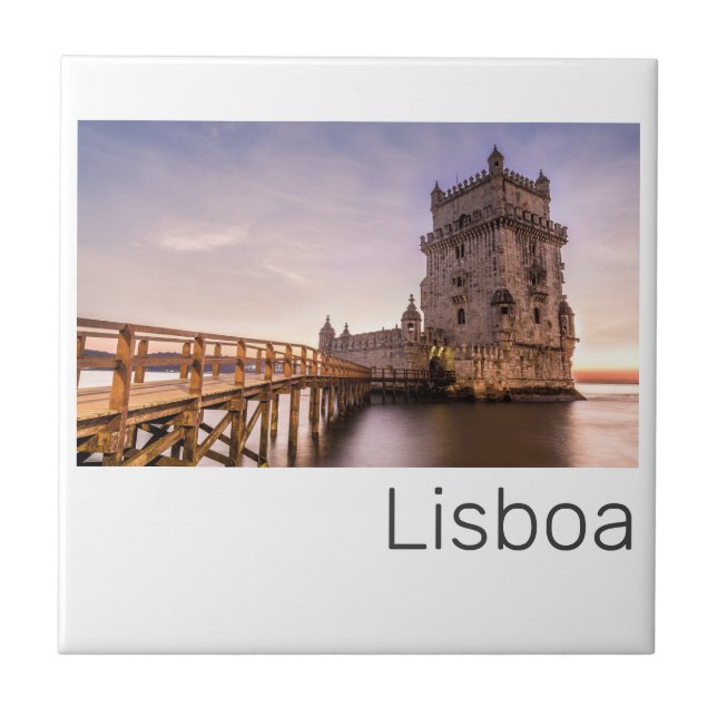 Lissabon Portugal Torre de Belém Sunset Holiday Fliese (Vorderseite)
