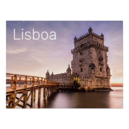 Lissabon Portugal Torre de Belém Sunset Holiday Poster