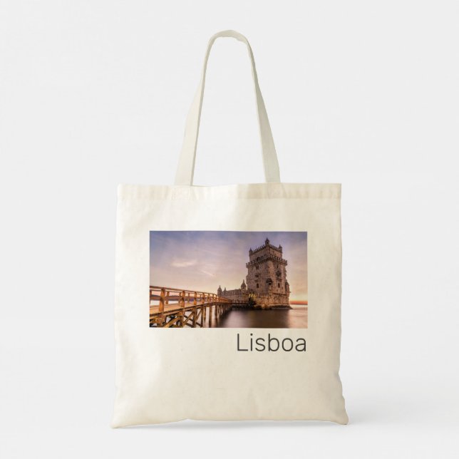 Lissabon Portugal Torre de Belém Sunset Holiday Tragetasche (Rückseite)